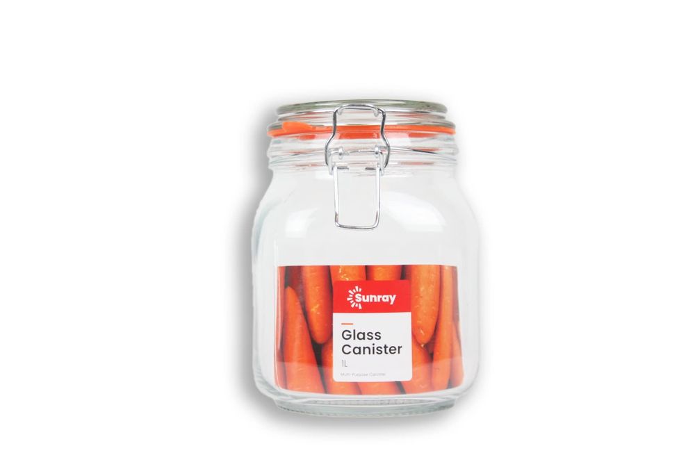 Sunray - Glass Clip Jar 1000ml