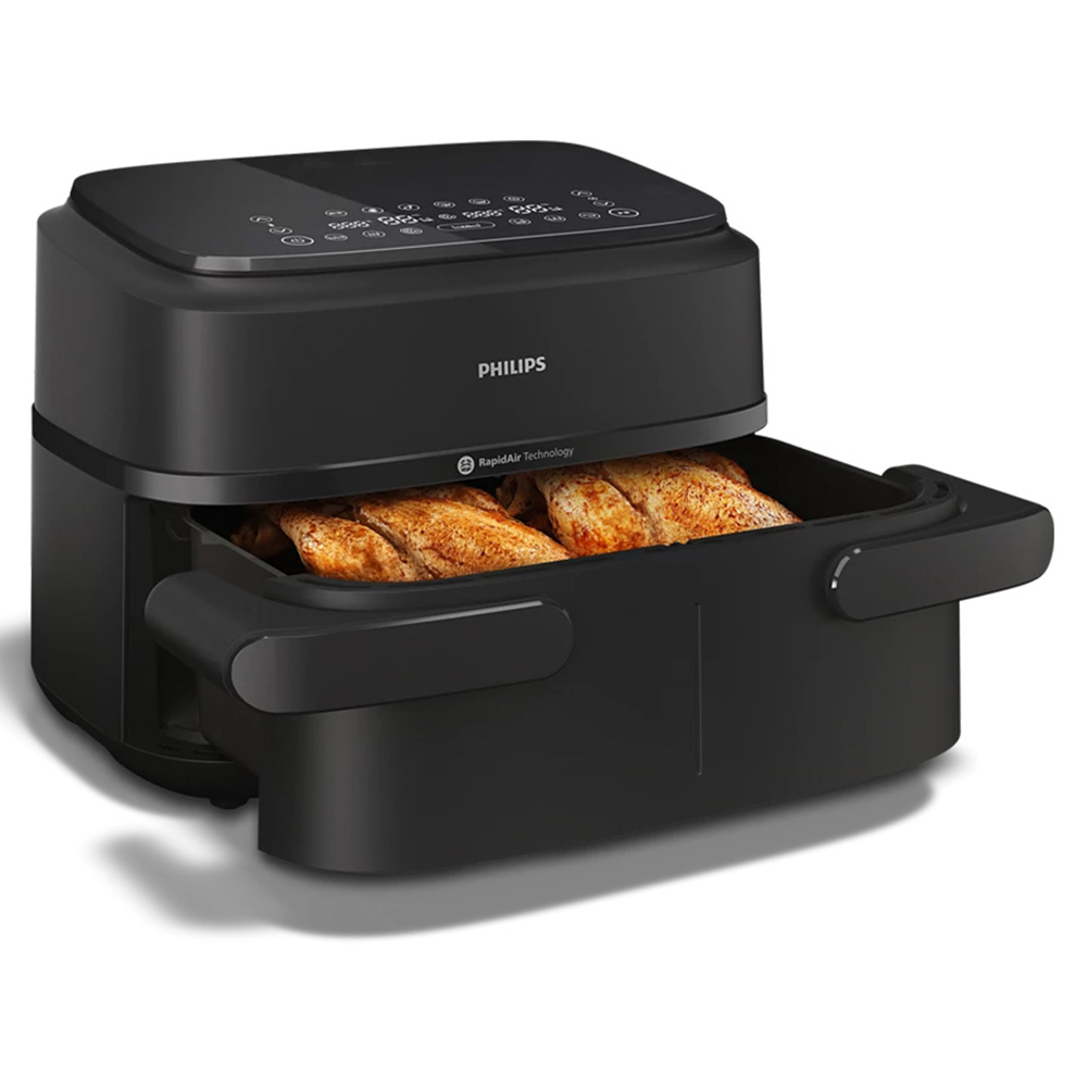 Philips 1000 Series Flex Drawer Dual Basket Electric Air Fryer - Black - 2450 W - 4.2 L