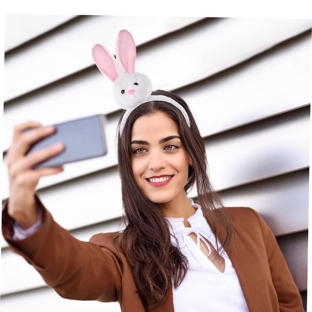 Brain Giggles - Easter Plush Bunny Headband - White