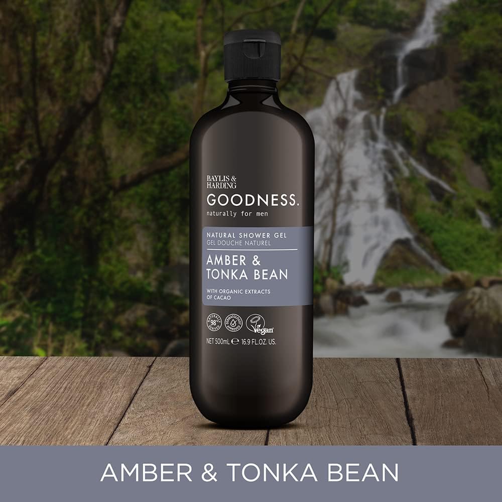 Baylis & Harding - Goodness Amber & Tonka Bean Natural Shower Gel For Men - 500ml