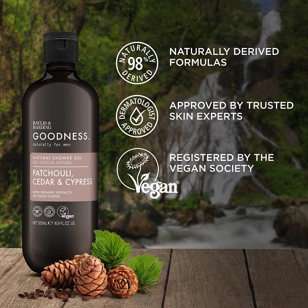 Baylis & Harding - Goodness Patchouli Cedar & Cypress Natural Shower Gel For Men - 500ml