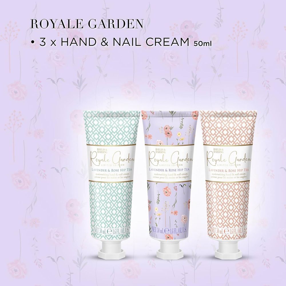 Baylis & Harding Royale Garden Lavender & Rosehip Tea Luxury Hand Treats Gift Set - Pack Of 3 - 50 ml