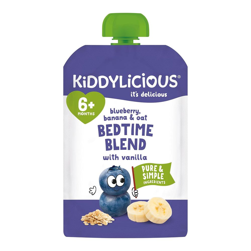 Kiddylicious Blueberry Banana & Oat Bedtime Blend Pouch Baby Food - 100 gm