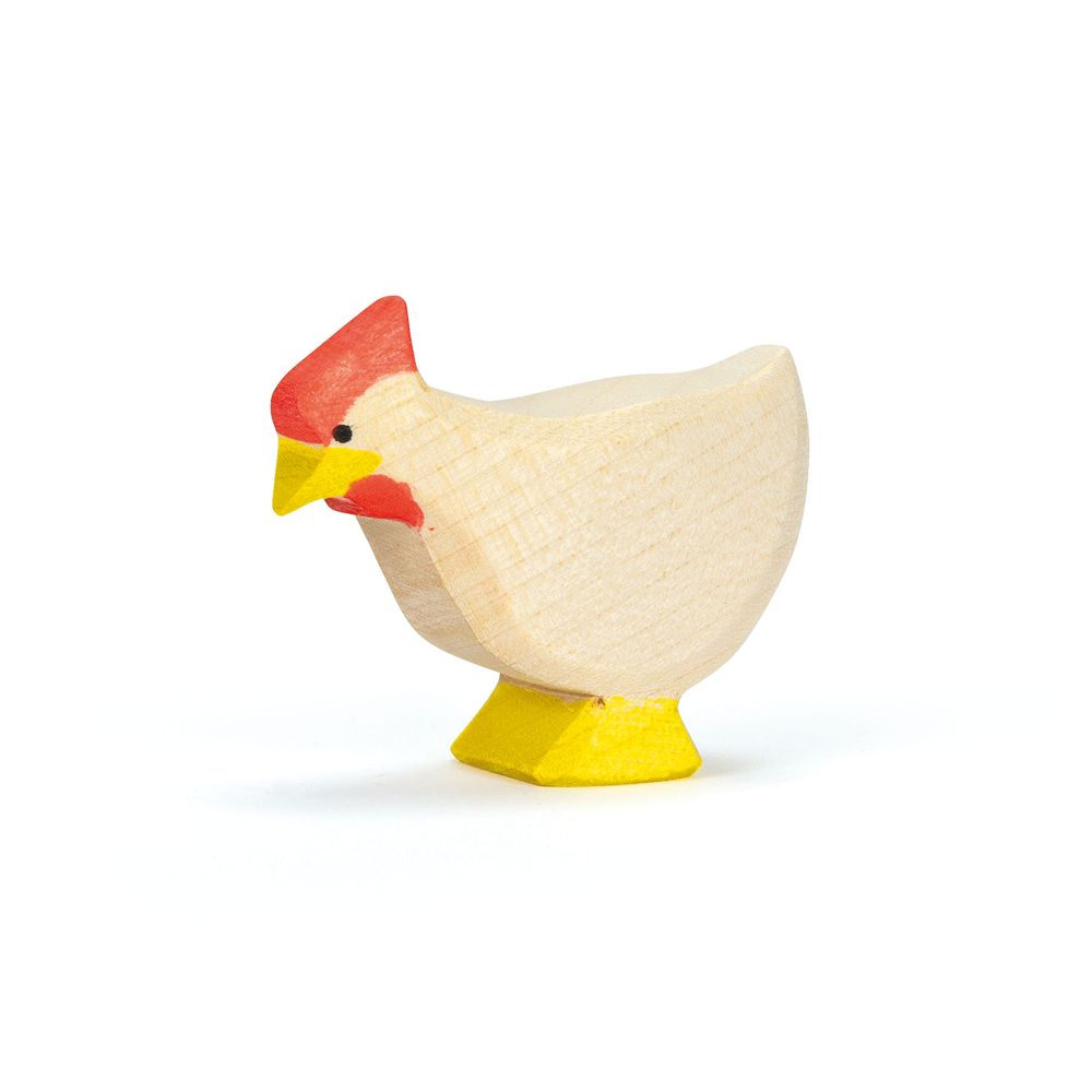Ostheimer - Standing Hen Wooden Toy - White - 4 cm