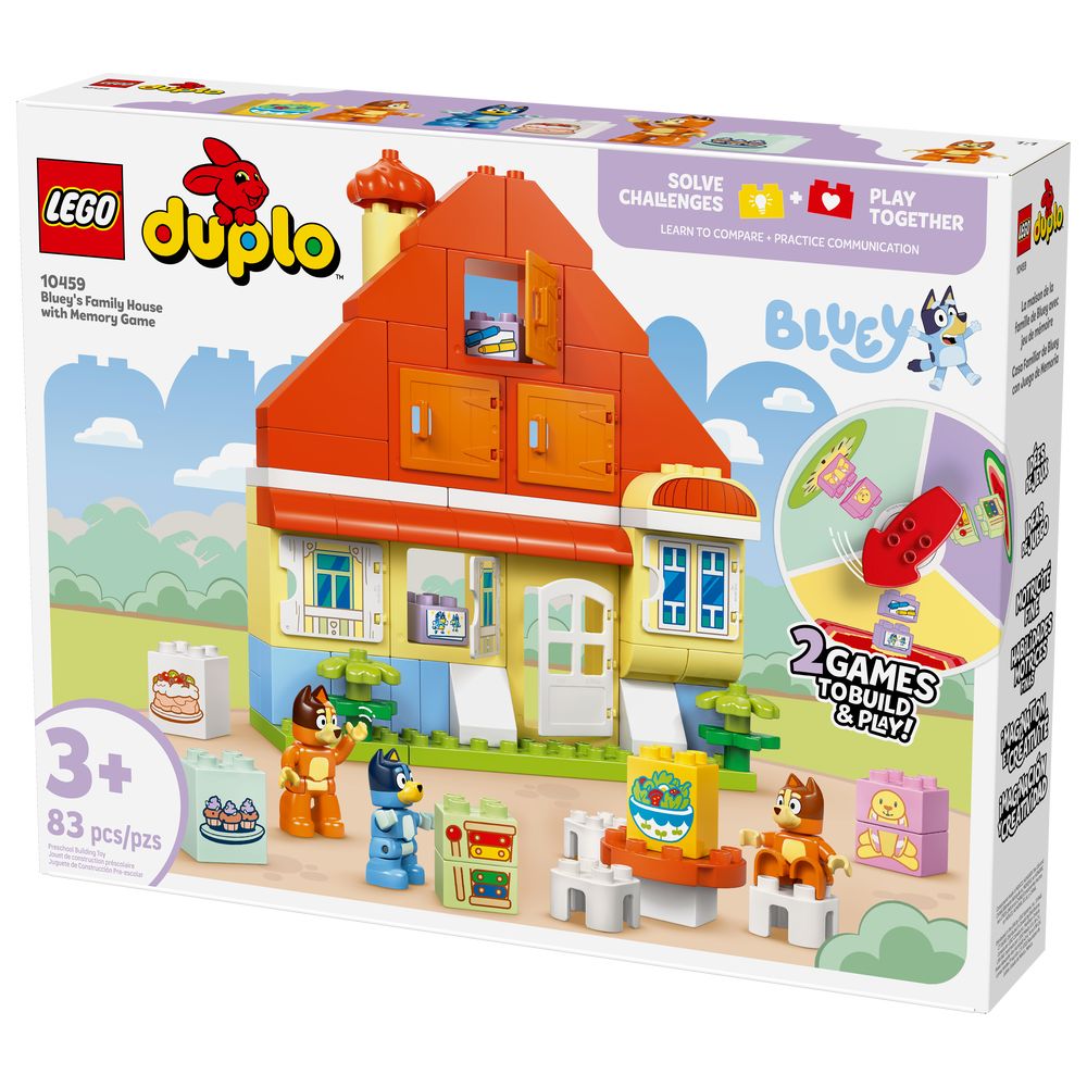 مجموعة ألعاب تفاعلية من ليغو دوبلو، منزل عائلة بلووي مع لعبة الذاكرة، 83 قطعة