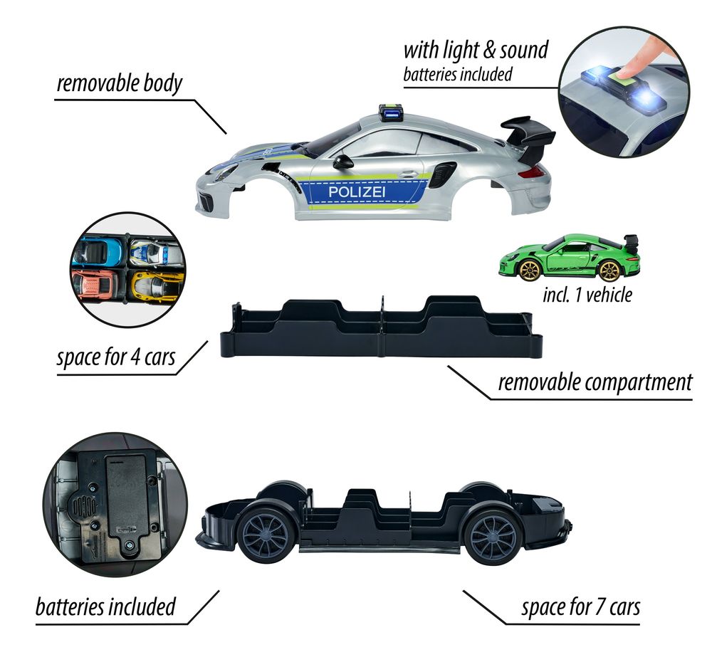 Majorette - Porsche 911 GT3 RS Die-Cast Police Car Set - 2pcs