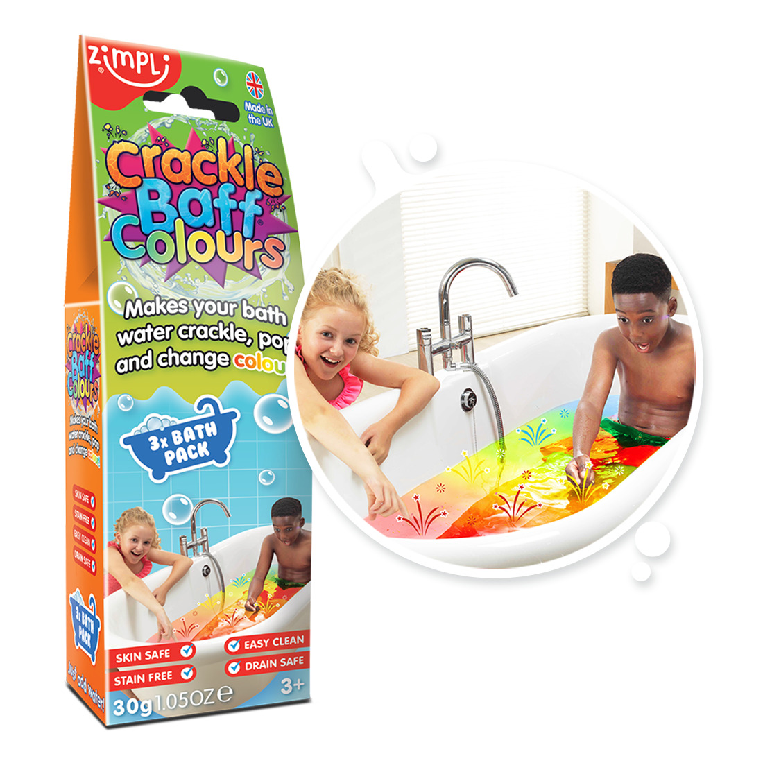 Zimpli Kids - Crackle Baff Colours, 6 Bath Pack