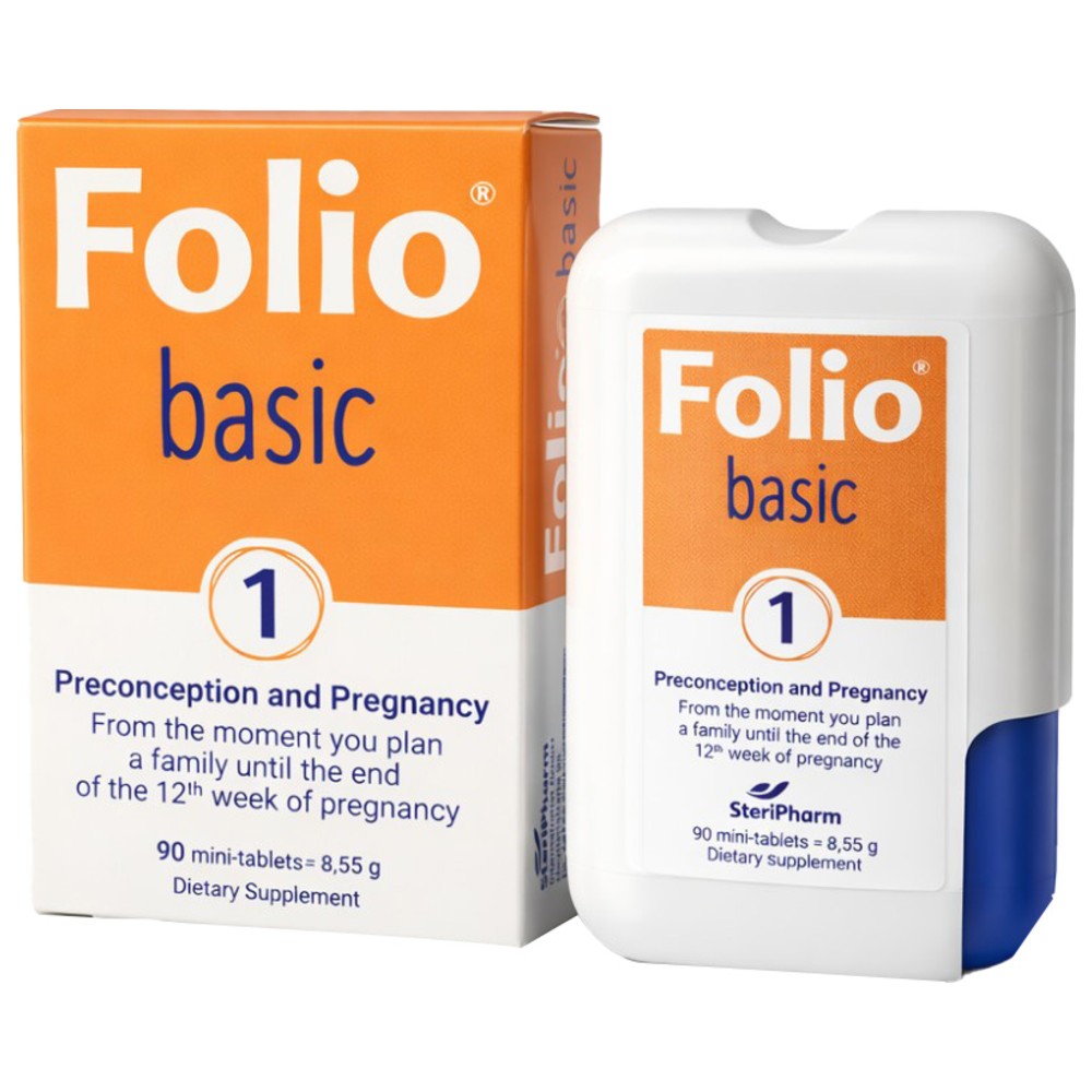 Folio - Pre-Pregnancy & Early Pregnancy Basic 1 Folic Acid Tablets - 90 Tablets