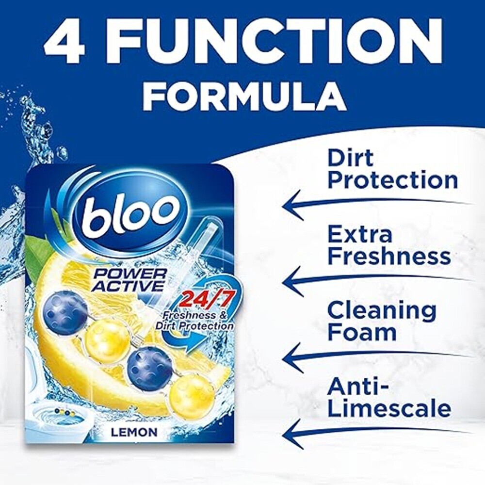 Bloo - Power Active Toilet Cleaner Balls - Lemon - 2 Pcs - 50 gm