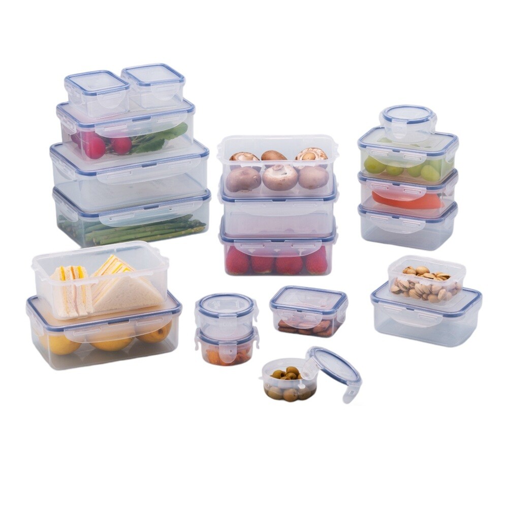 لوك آند لوك - حافظة طعام دائرية - 6 قطع - أزرق/شفاف - 100 مل