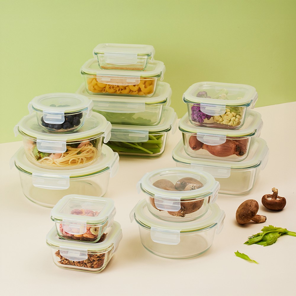 لوك أن لوك - وعاء زجاجي مستطيل آمن للاستخدام في الفرن - شفاف/أبيض - 1.48 لتر