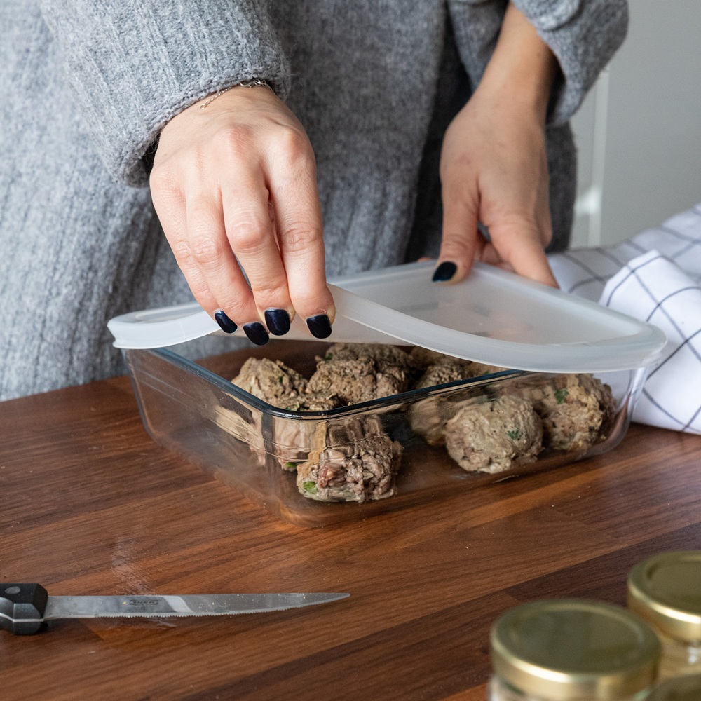 Pyrex - Rectangular Glass Dish With Lid - Clear - 0.8 L