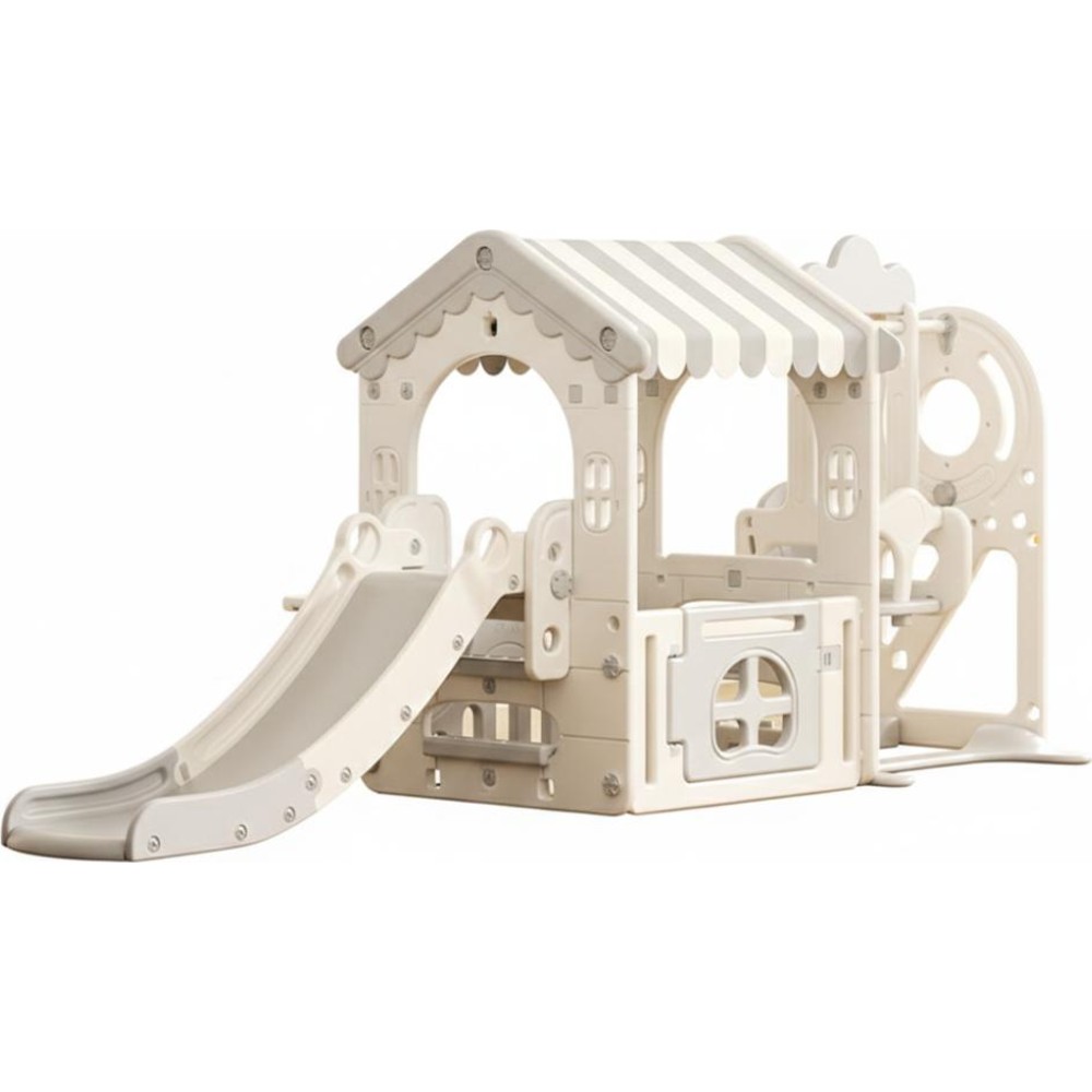 Myts Kids Modern Nordic Style Playhouse With Slide And Swing