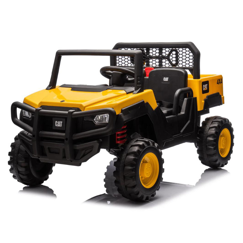 ميتس - سيارة ركوب كهربائية للأطفال بشكل قطة بمحركين - أصفر - 12 فولت