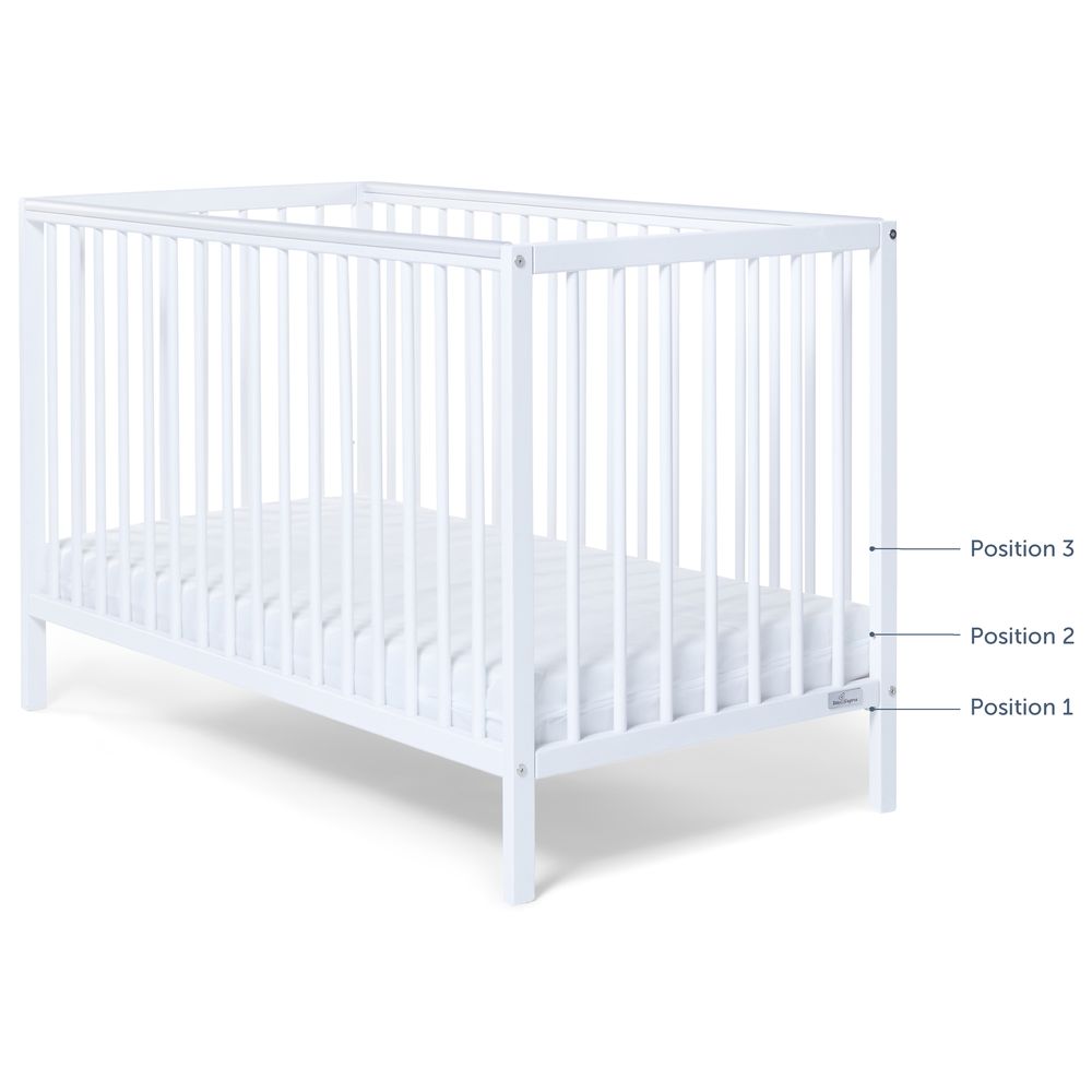 بيبي إليجانس - سرير أطفال كيم - ابيض