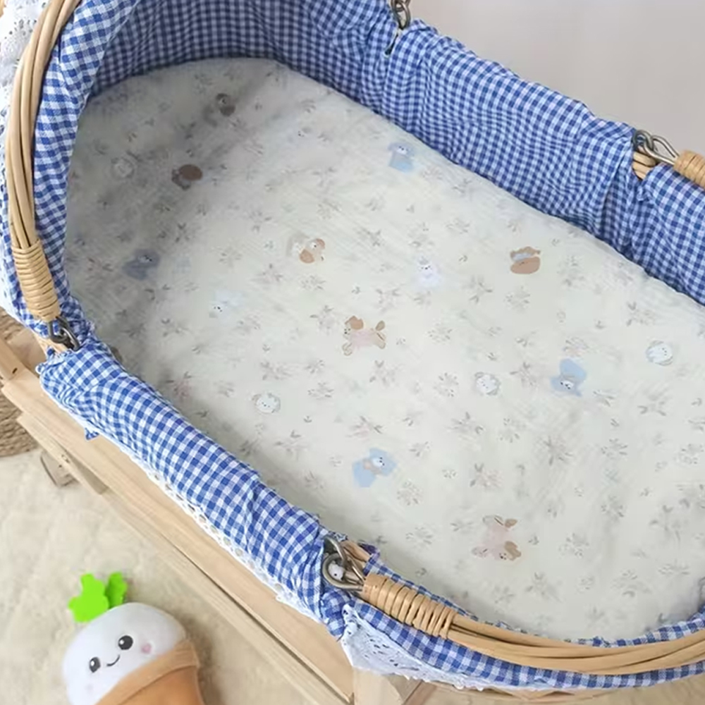 Star Babies - Baby Sleeping Pad & Travel Bed With Mosquito Net Set - Red/White - 2 Pcs