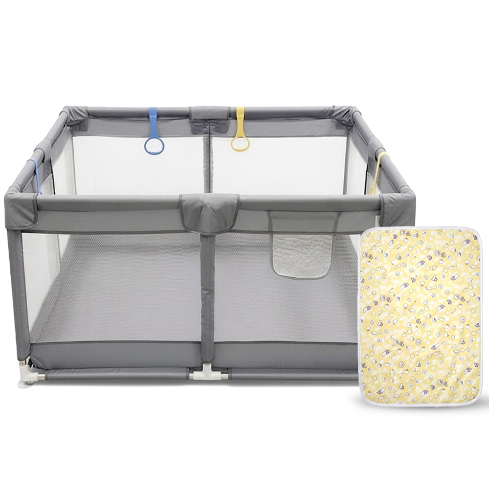 ستار بيبيز - مجموعة سرير لعب للأطفال وبساط تغيير قابل لإعادة الاستخدام - قطعتان - 200×200 سم