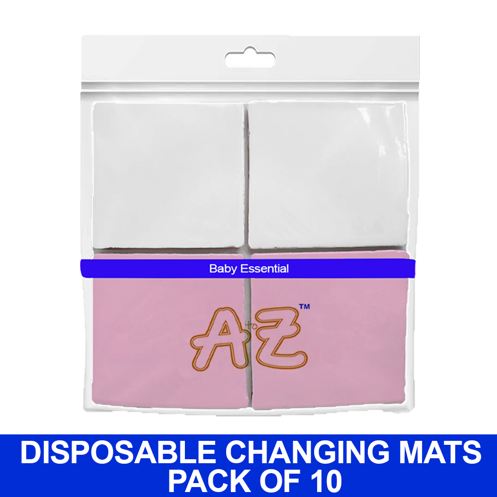 ايه تو زي - حصائر غيار للاستخدام مرة واحدة - وردي/أبيض - 45×60 سم - 10 قطع