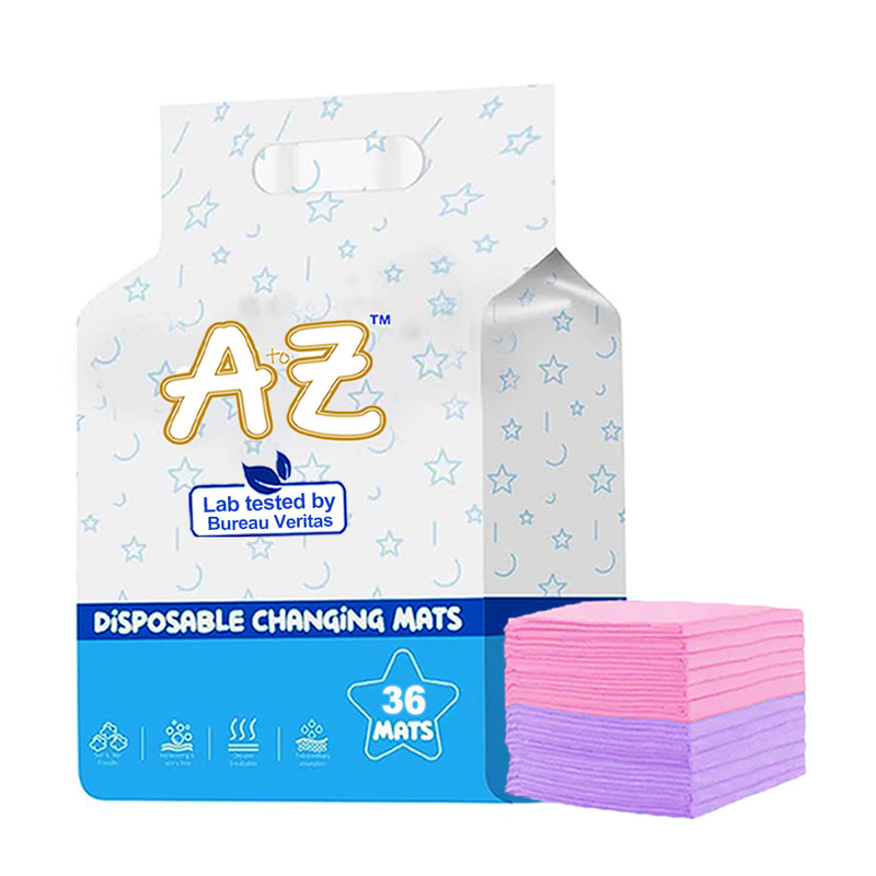 A To Z - Disposable Changing Mats - Pack of 36 - Pink/Lavender - Large