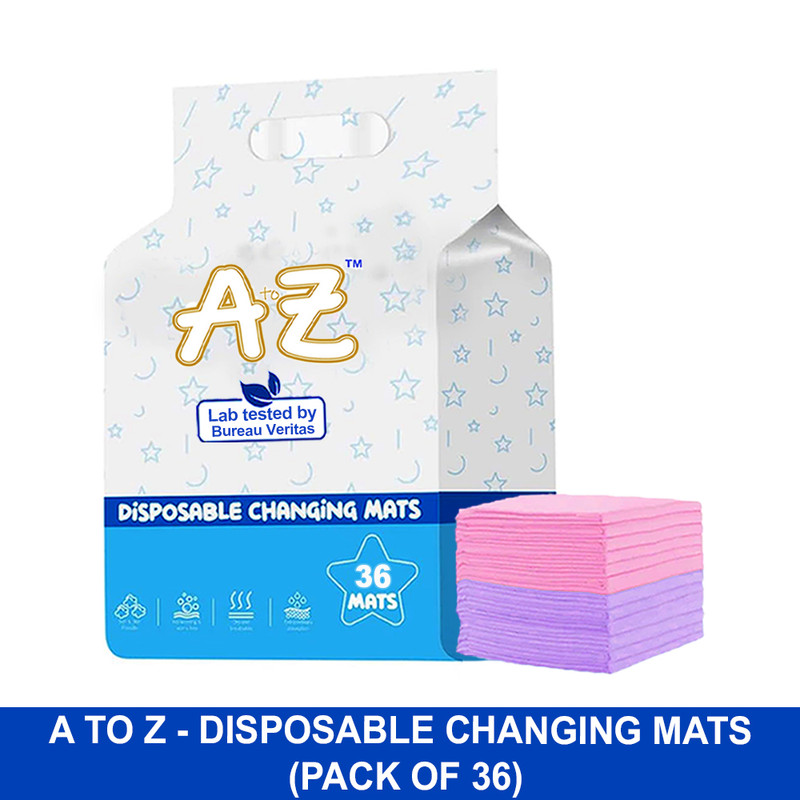 A To Z - Disposable Changing Mats - Pack of 36 - Pink/Lavender - Large