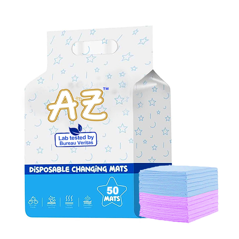 A To Z - Disposable Changing Mat - Pack of 50 - Blue/Lavender - Large