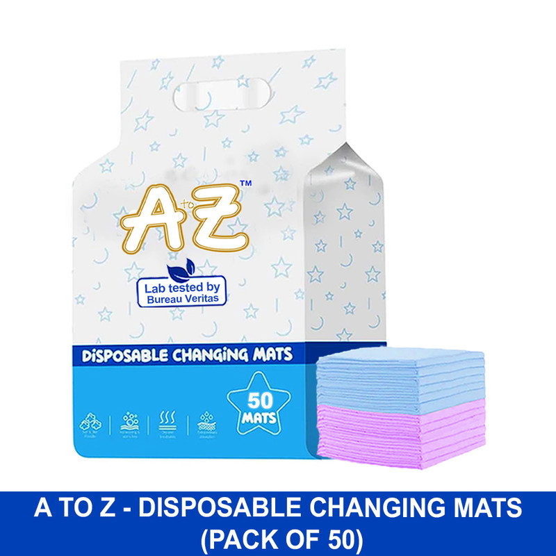 A To Z - Disposable Changing Mat - Pack of 50 - Blue/Lavender - Large