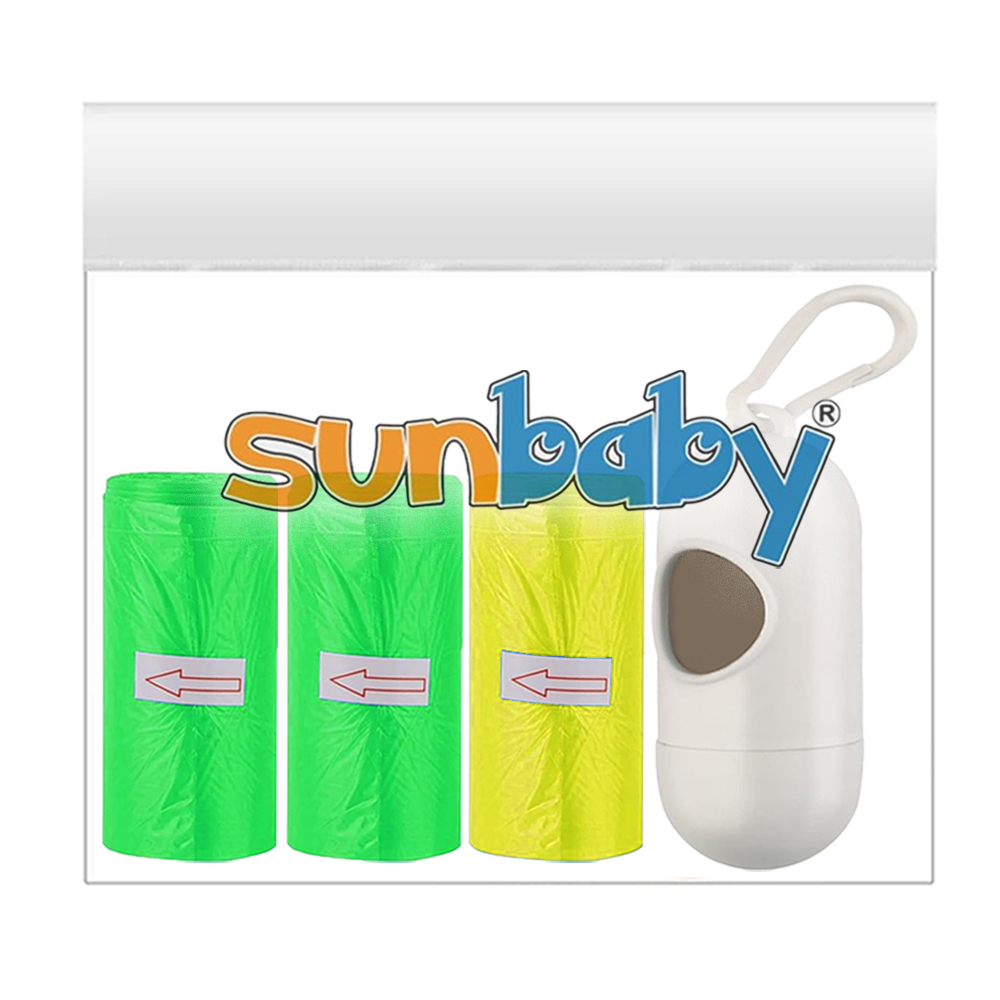 Sunbaby - Scented Nappy Bag - 45 Pcs With Dispenser - Green/Yellow