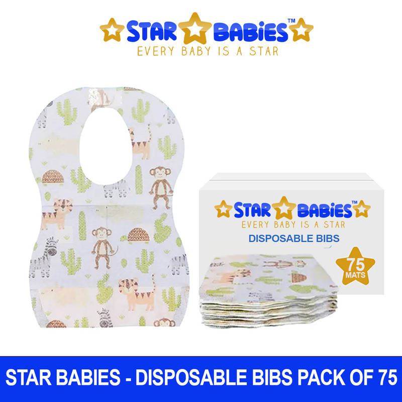 Star Babies - Disposable Bibs - Animal - Pack of 75