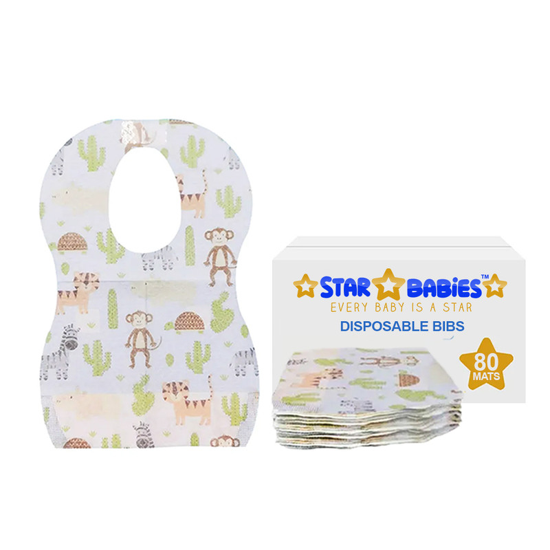 Star Babies - Disposable Bibs - Animal - Pack of 80