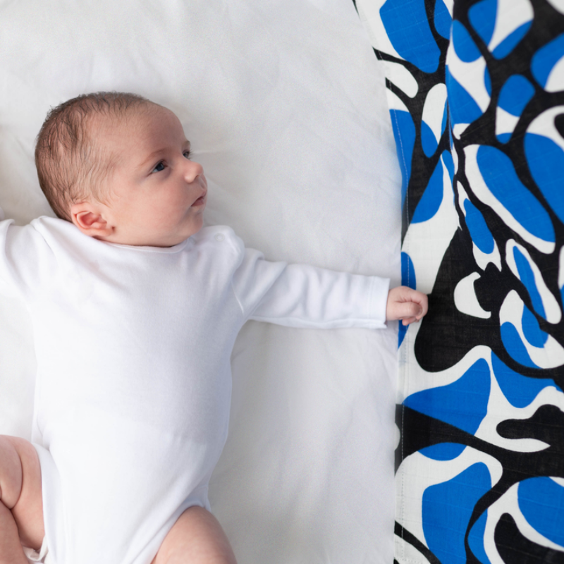 Etta Loves - Sensory Muslin Burp Cloth - Sky Print - 3pcs