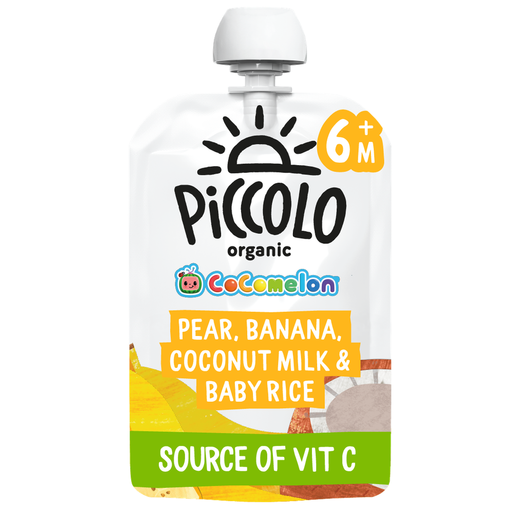 Piccolo - Cocomelon Organic Pear, Banana, Coconut Milk & Rice Baby Food - 100 gm