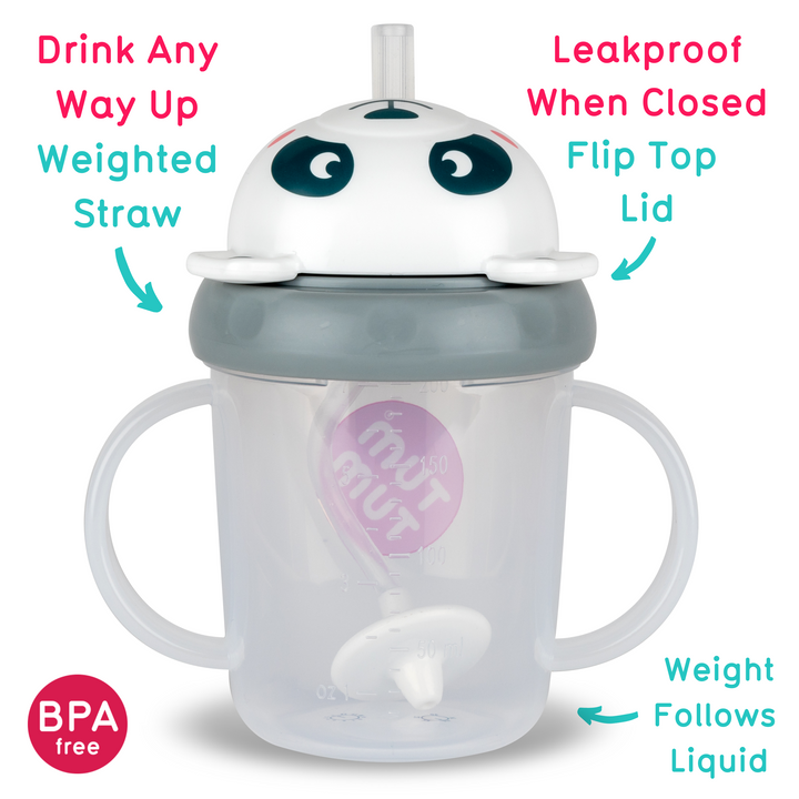 Tum Tum - Series 3 Tippy Up Weighted Straw Cup - Panda - 200ml