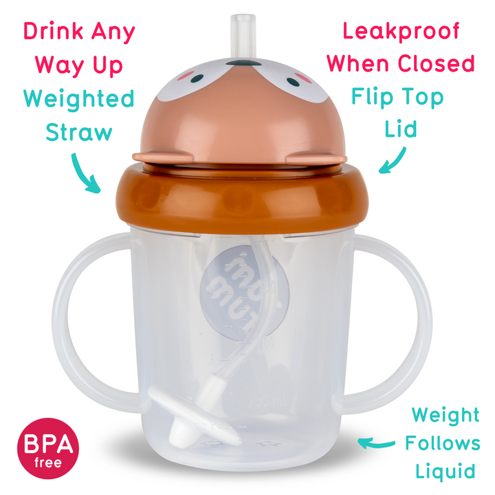 Tum Tum - Series 3 Tippy Up Weighted Straw Cup - Fox - 200ml