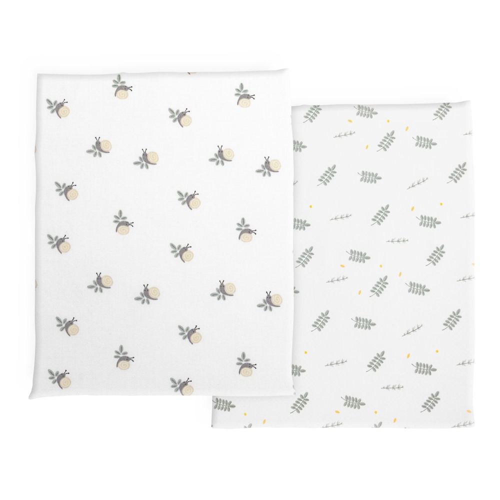 Chicco Baby Hug Bamboo Fitted Sheet Set - 2pcs - Greenery