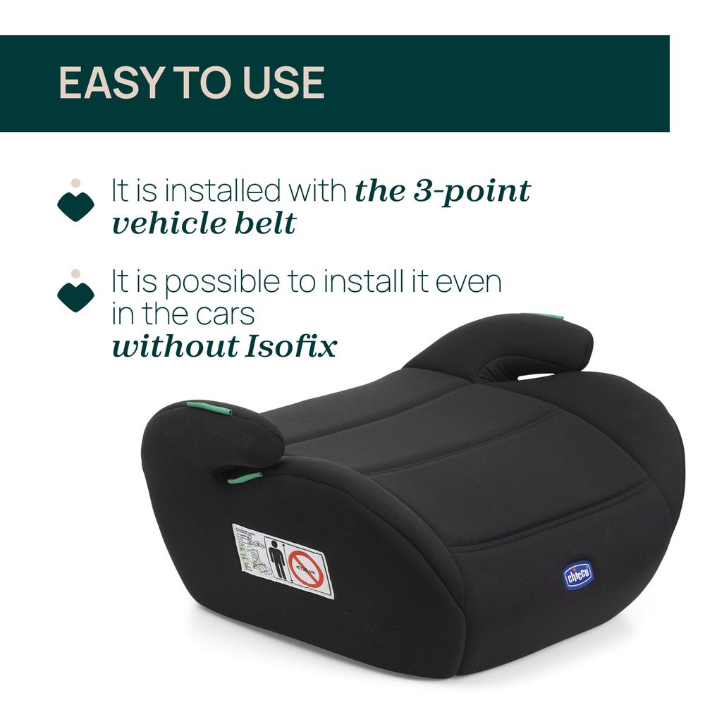 شيكو - كرسي سيارة داعم للأطفال كوازار اي سايز - أسود