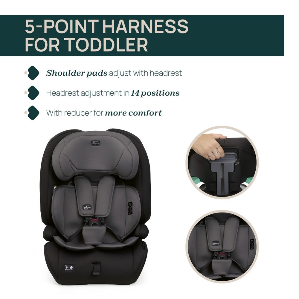 Chicco - Gro-Up I-Size Car Seat - Pure Black