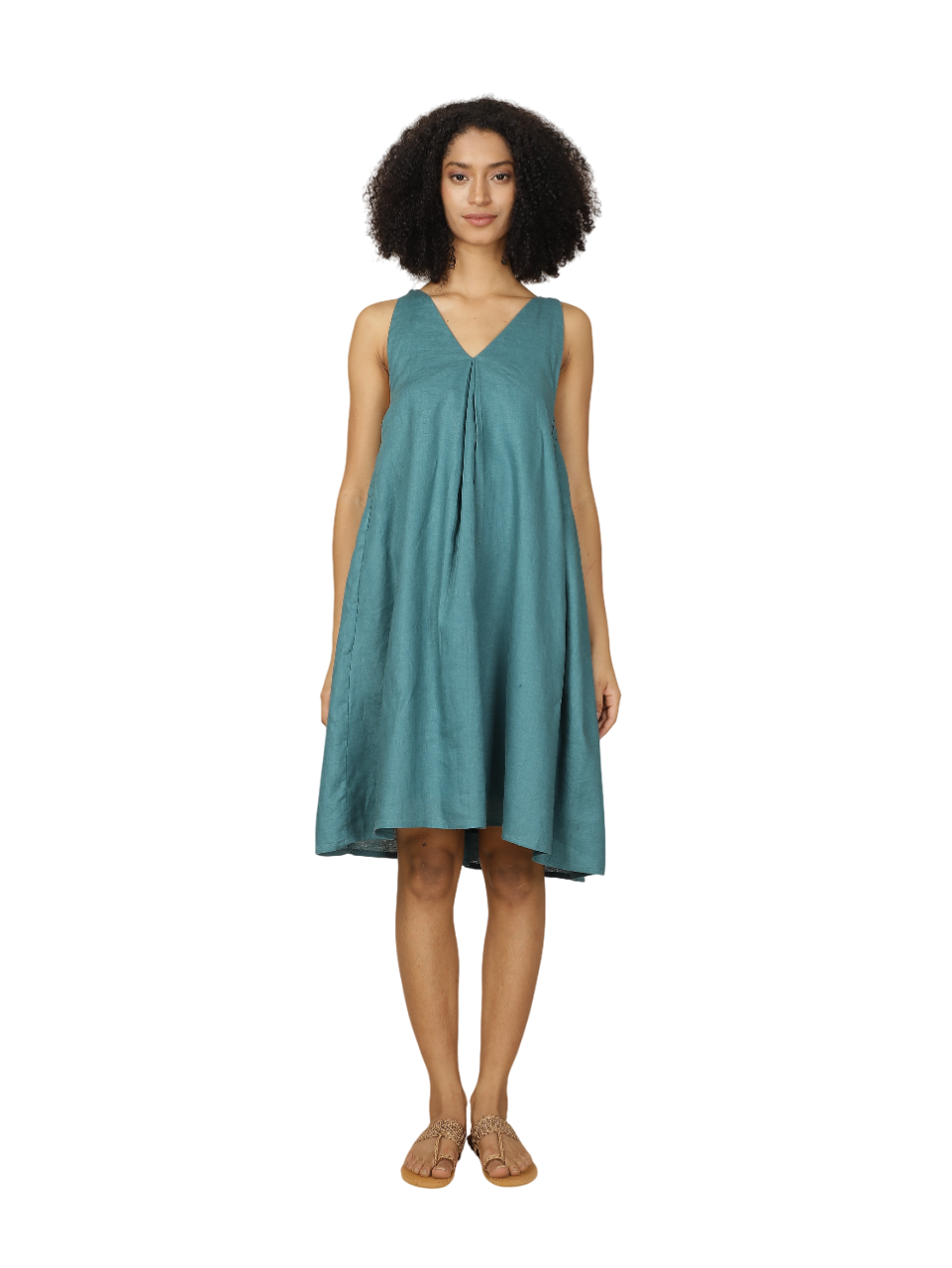 Jhurmut - Teal Chic Linen Dress - Teal