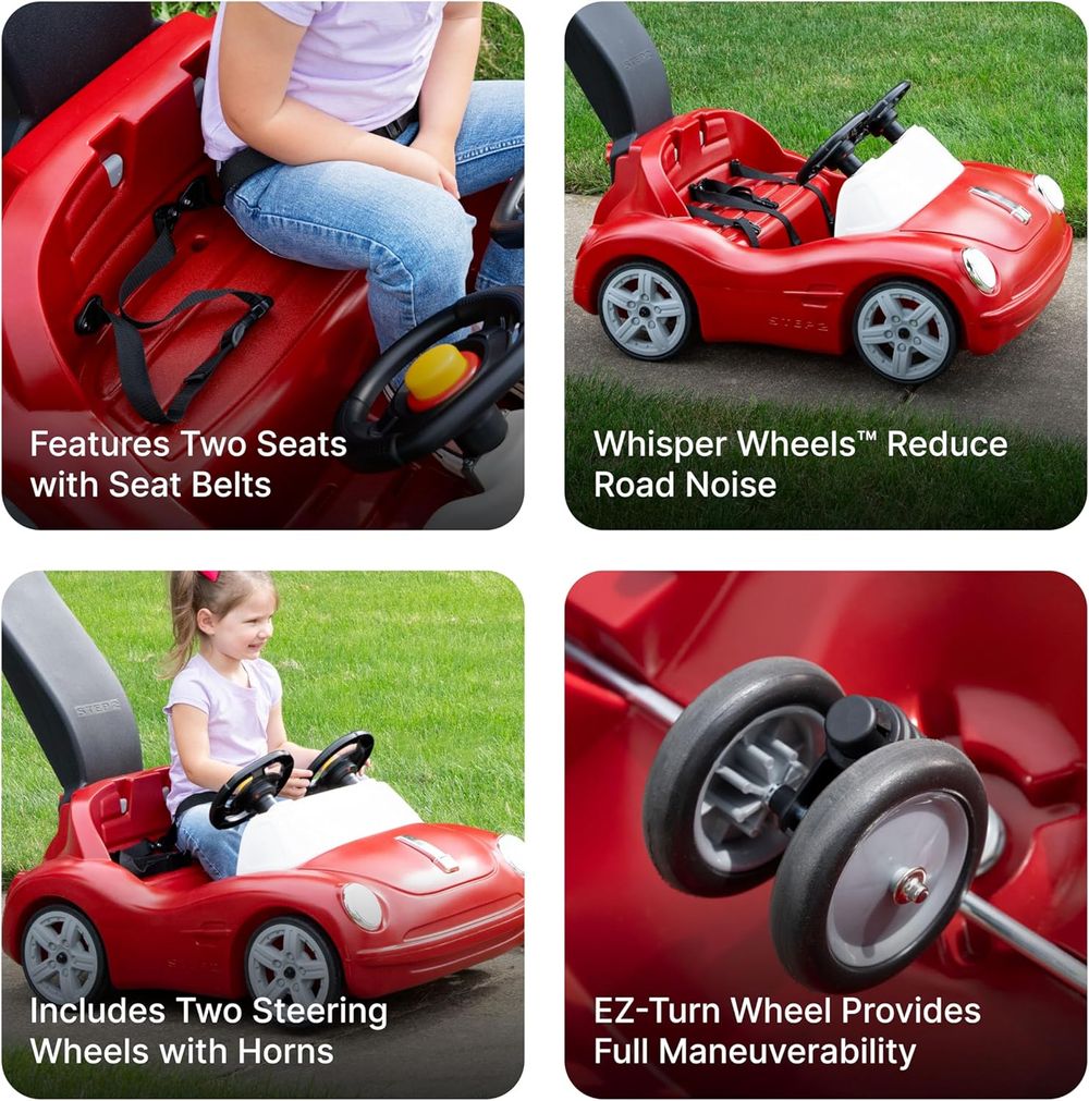 Step2 - Side By Side Roadster Kids Push Car - Red