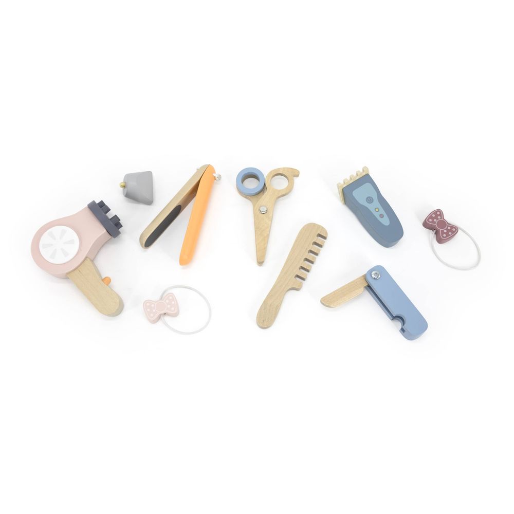 مجموعة تصفيف الشعر الخشبية من بولار بي - حزام قابل للتعديل، مقص، مشط، مجفف