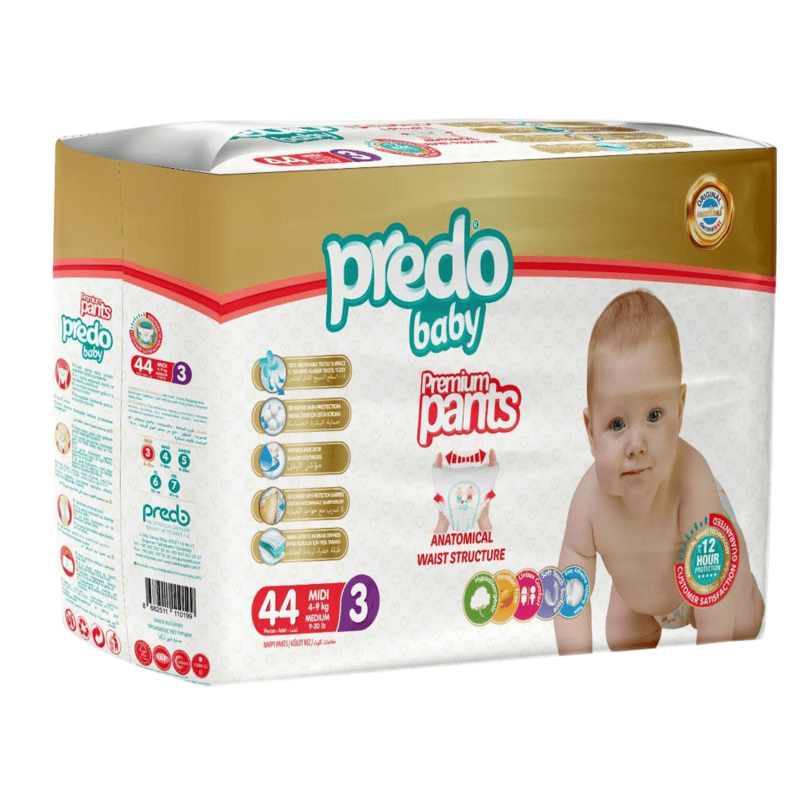 Predo Baby - Premium Baby Diaper Pants - Size 3, 4-9kg - Pack of 44