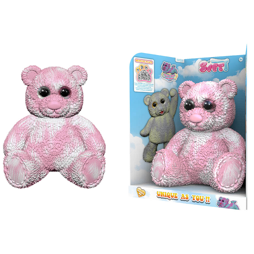Soft T - Open Display Box Packing Bear Toy - Pink - 28 cm