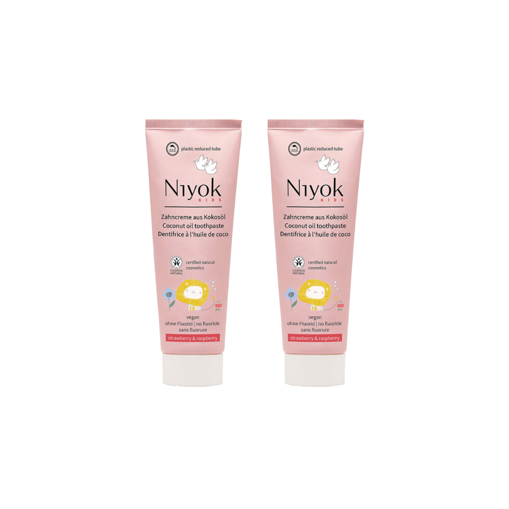 Niyok - Kids' Coconut Oil Toothpaste - Strawberry & Raspberry - Pack of 2 - 75 ml