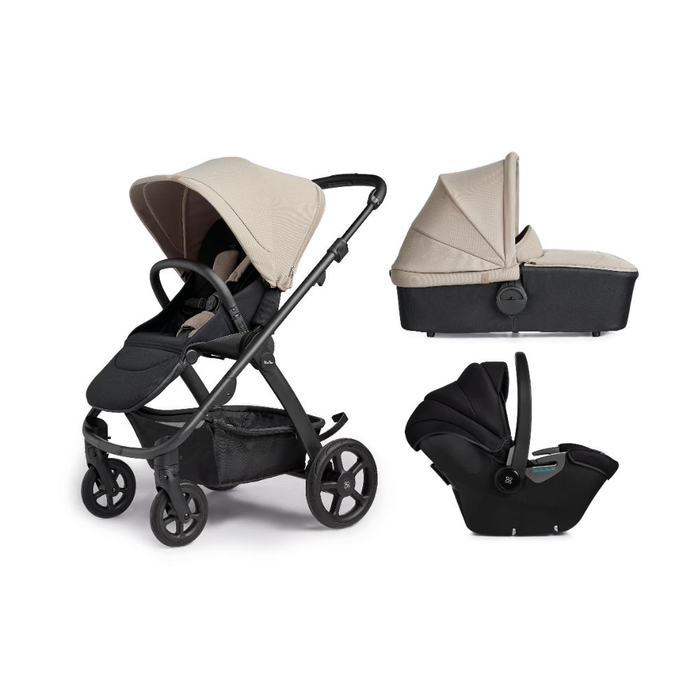 Silver Cross - Tide Stroller, Seat Unit With Carrycot - Stone
