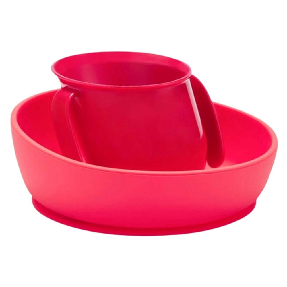 Bickiepegs Doidy Sippy Cup - 200ml And Suction Bowl - Red