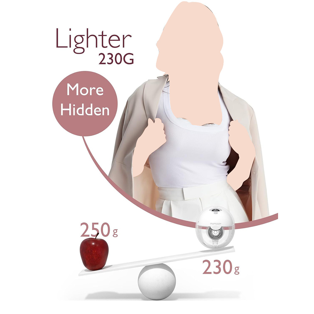 موم كوزي - شفاط حليب بدون استخدام اليدين مع حمالة صدر و50 كيس تخزين حليب