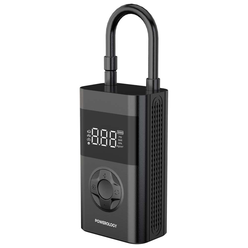 Powerology - Ultra Portable Air Compressor Power Bank - Black - 4000 mAh
