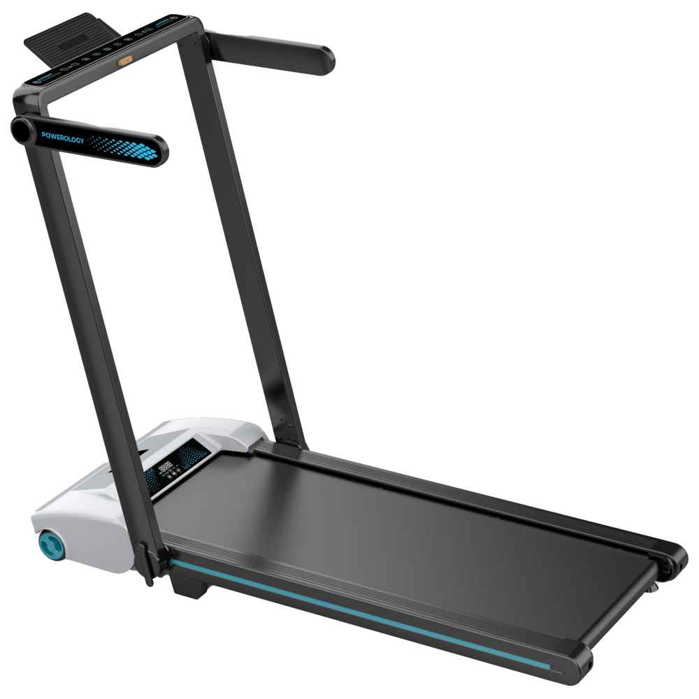 Powerology - Incline Folding Treadmill With 5 Incline Levels - Black - 120 kg