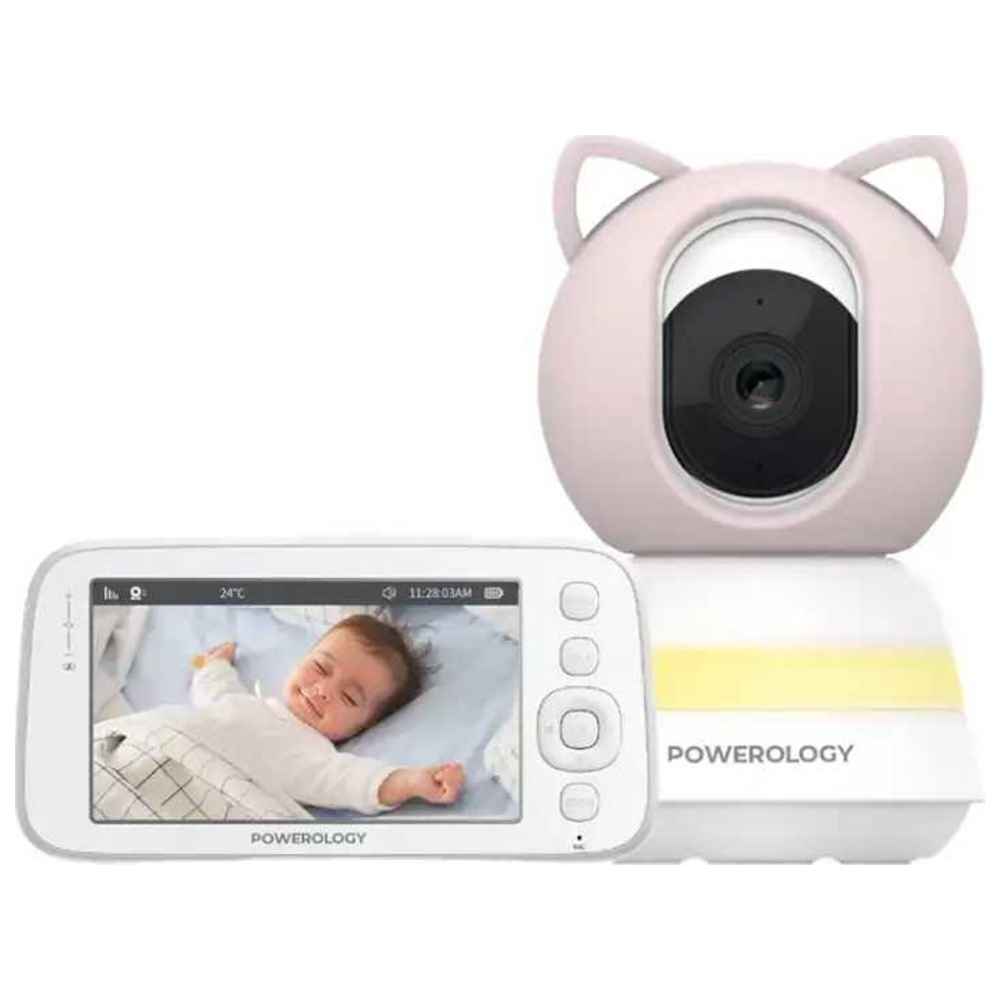 Powerology - Baby Camera & Monitor With Cover - Blue/Pink