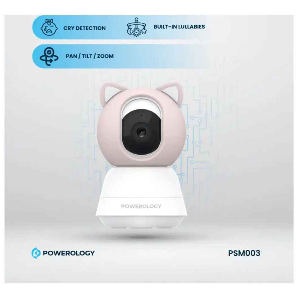Powerology - Baby Camera & Monitor With Cover - Blue/Pink