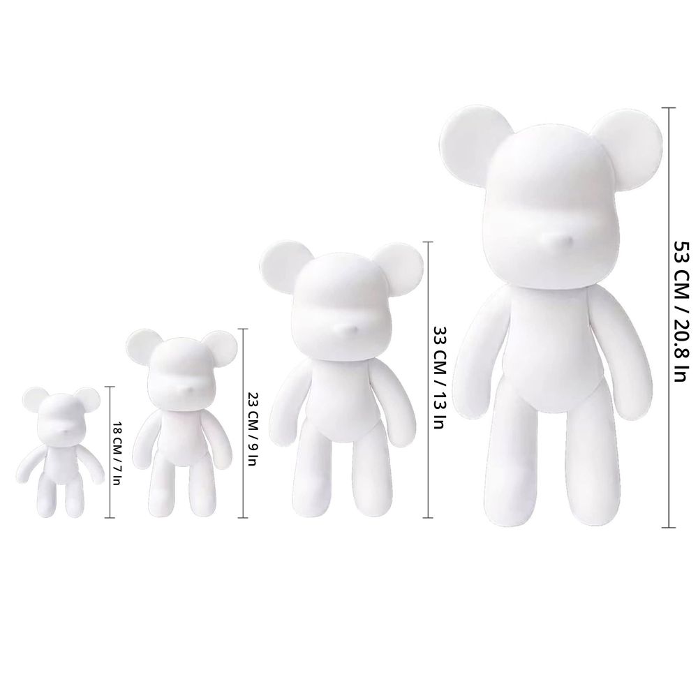 Dubai Drip Art - DIY Fluid Paint Bear Complete Kit - 23 cm - White, Silver, Blue-Green